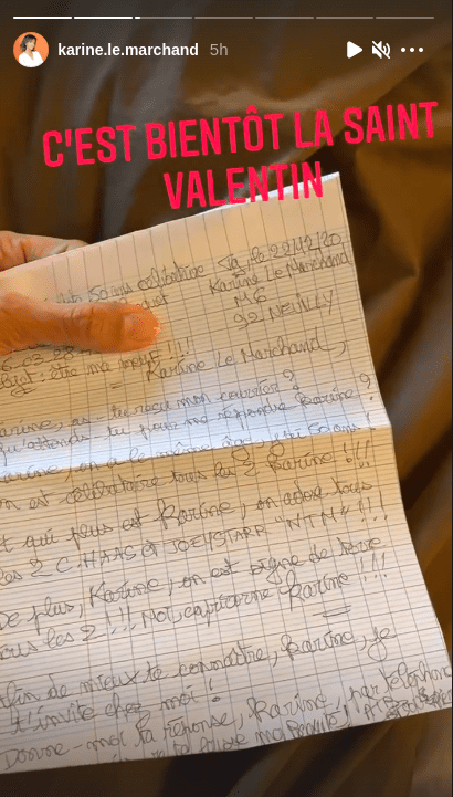 Storie de Karine Le Marchand. | Photo : Instagram/karine.le.marchand