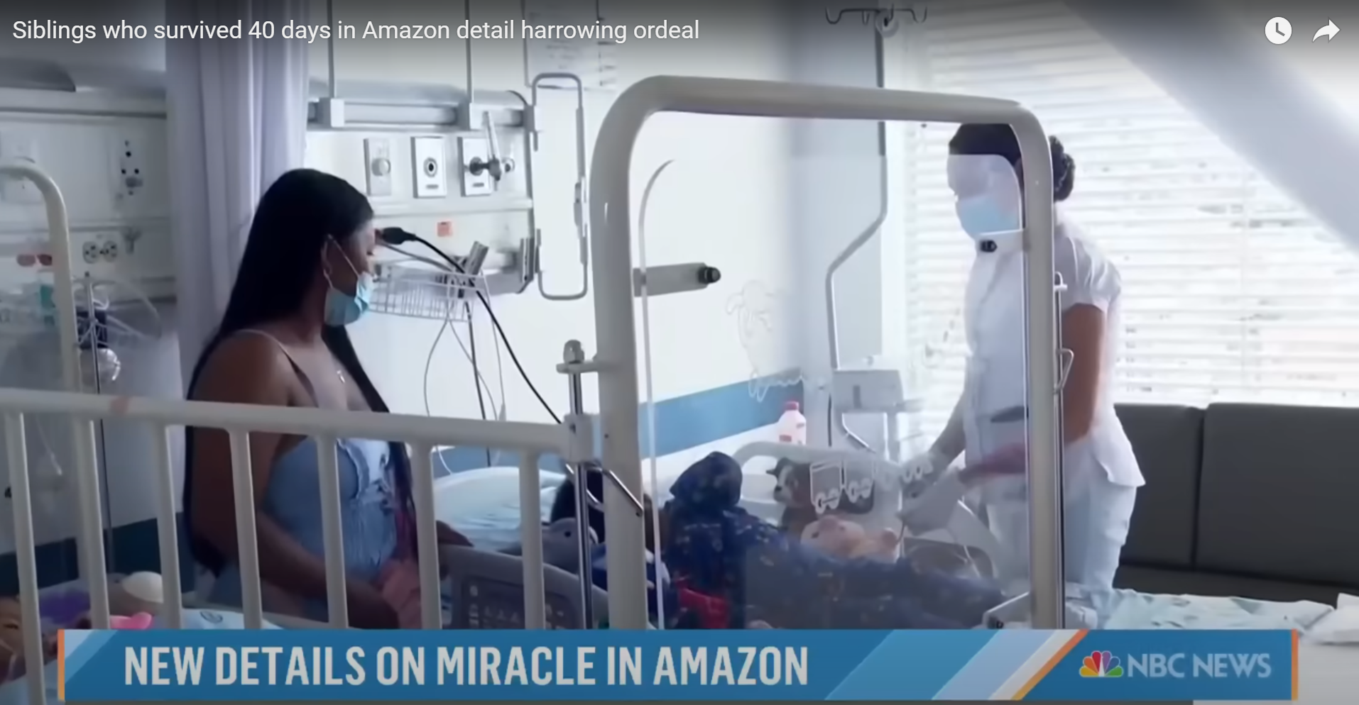 One of the children in hospital after surviving the Cessna 206 aircraft crash in the Amazonas' Araracuara in June 2023 | Source: YouTube/TODAY
