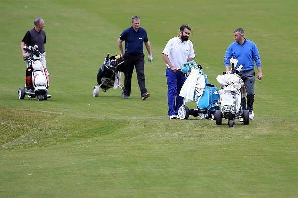 Photo of four golfers on the fairway during The Lombard Trophy - North West Qualifier | Photo: Getty Images