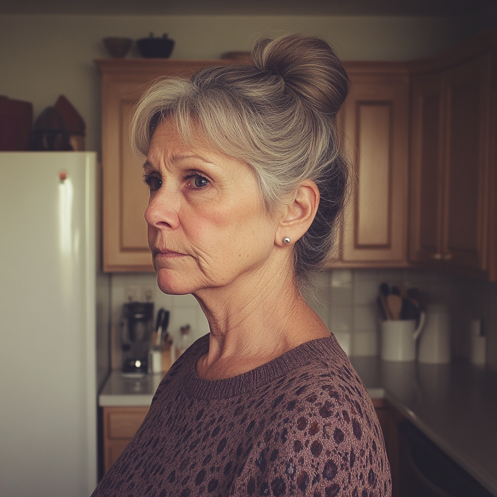 An older woman in a kitchen | Source: Midjourney