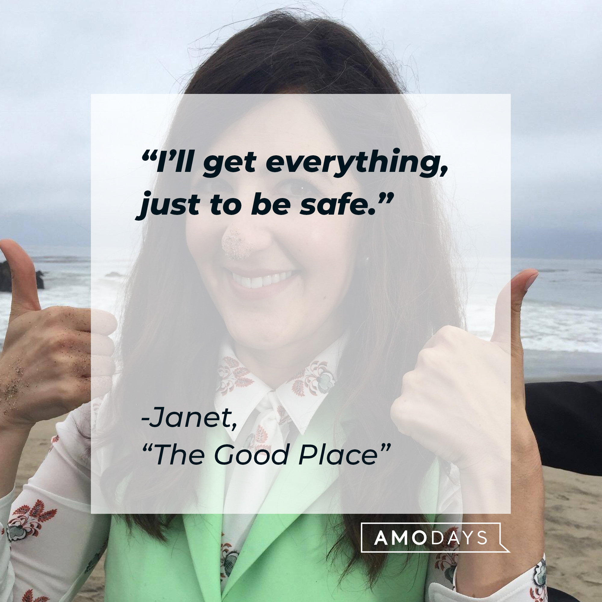 Janet's quote: “I’ll get everything, just to be safe.” | Source: facebook.com/NBCTheGoodPlace