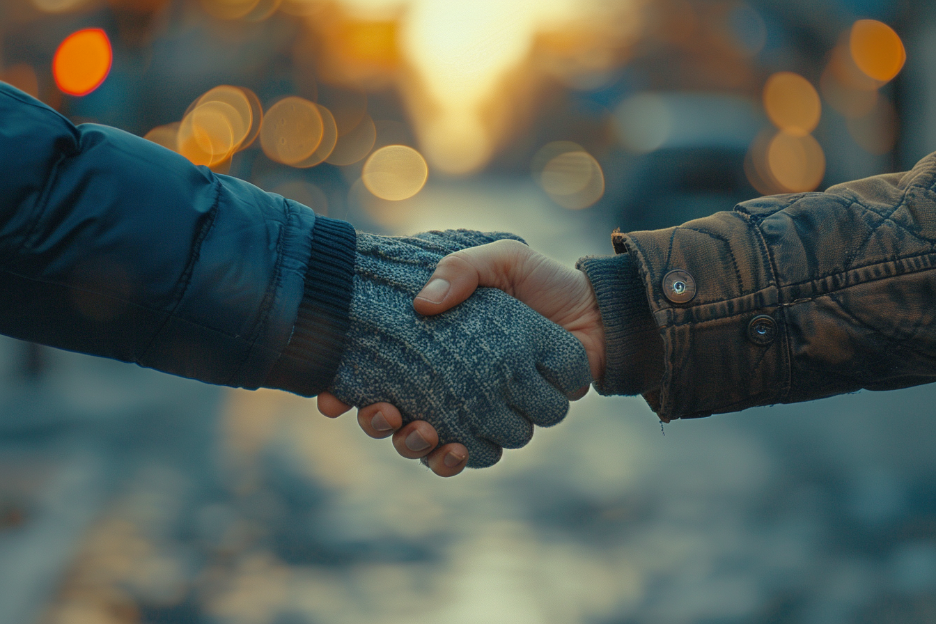 Men shaking hands | Source: Midjourney