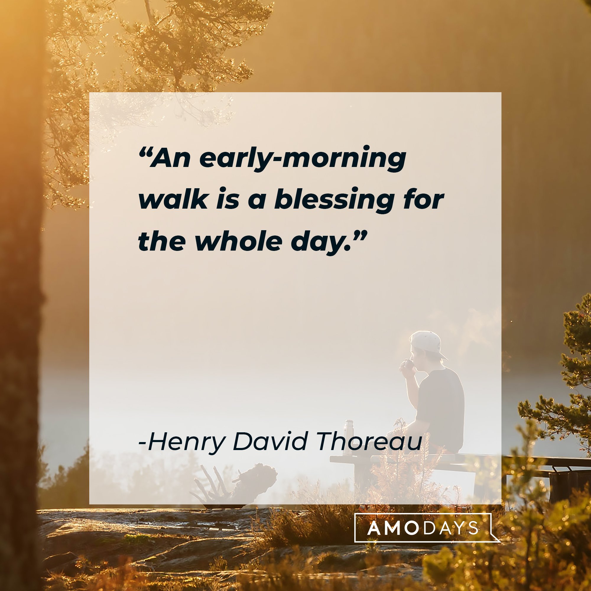 Henry David Thoreau’s quote: "An early-morning walk is a blessing for the whole day." | Image: AmoDays 