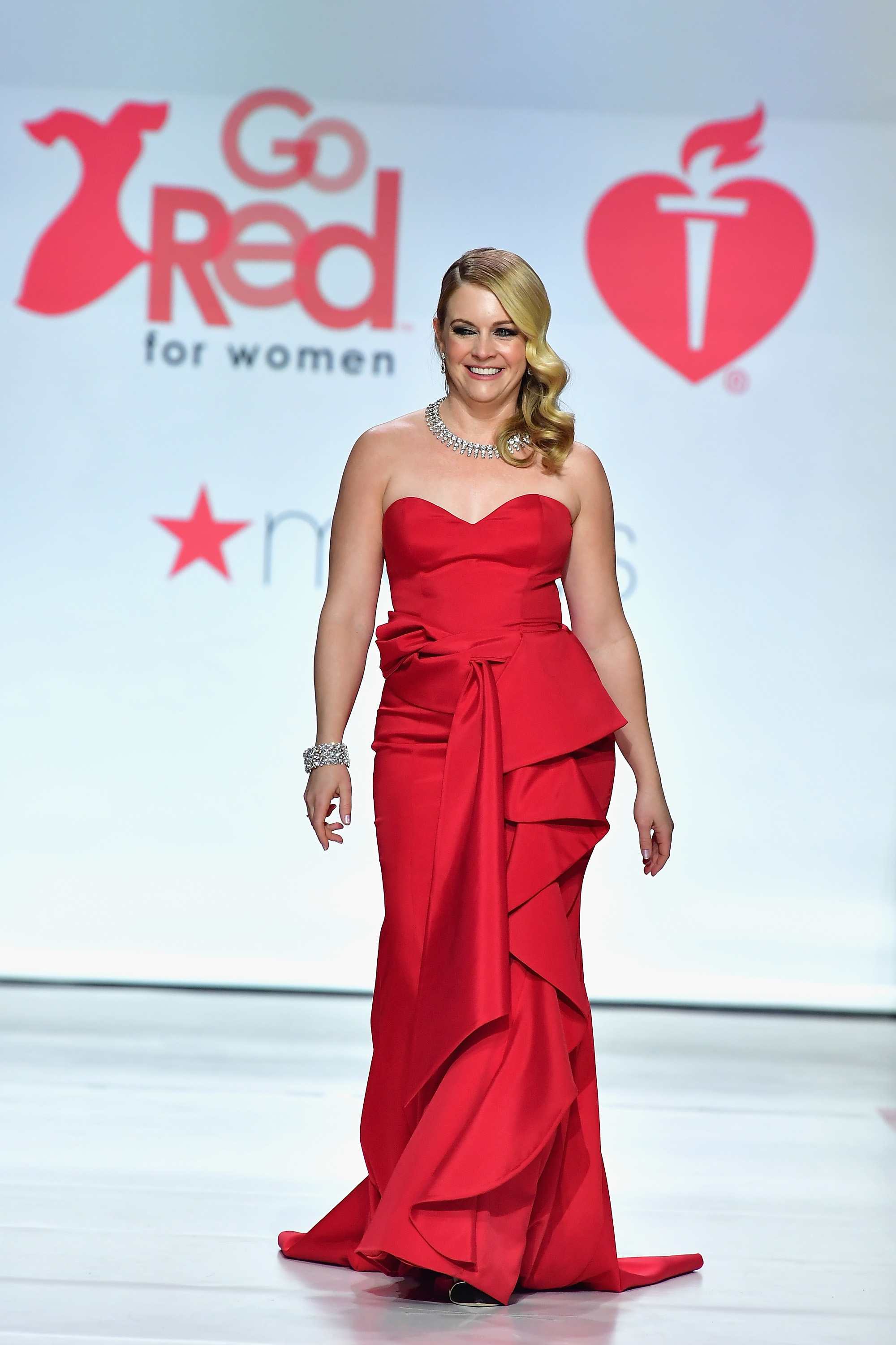 Melissa Joan Hart onstage at the American Heart Association's Go Red For Women Red Dress Collection in New York City, on February 8, 2018. | Source: Getty Images