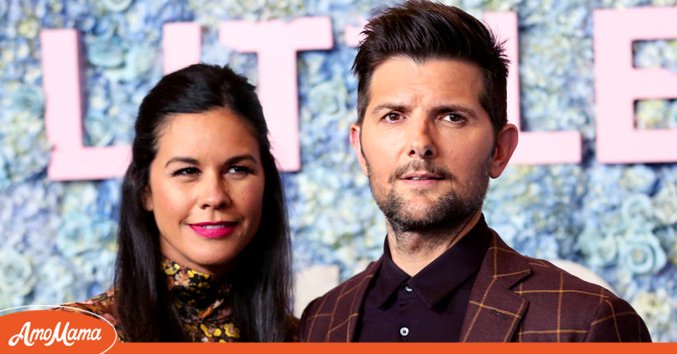 Actor Adam Scott and Naomi Scott at the premiere of the second season of "Big Little Lies" on May 29, 2019, in New York City. | Source: Getty Images