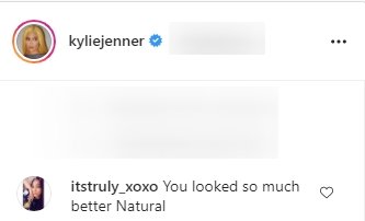 A fan's comment under a picture posted by Kylie Jenner on Instagram | Photo: Instagram/kyliejenner
