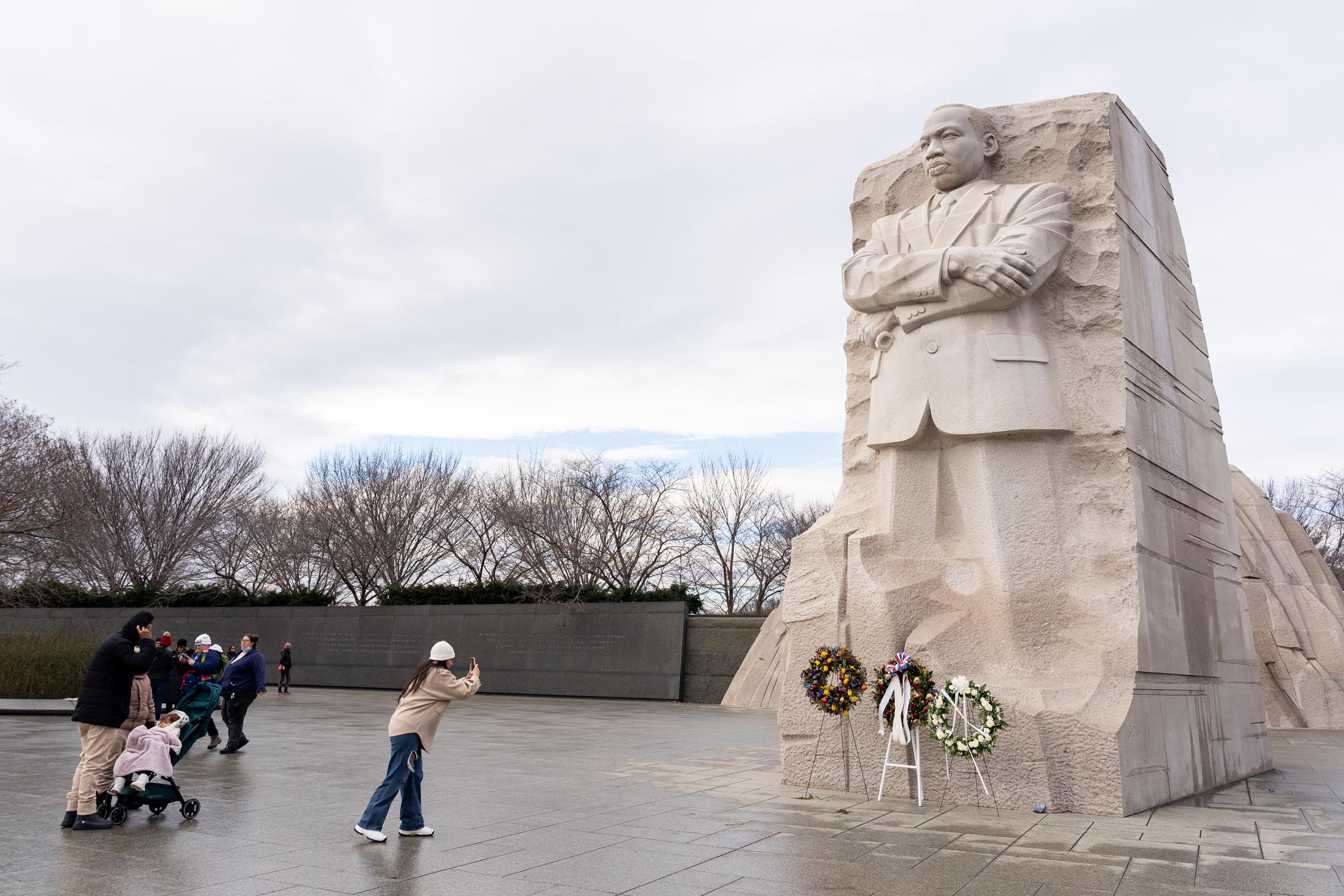 People view the Martin Luther King Jr. Memorial before Donald Trump's inauguration on January 19, 2025 | Source: Getty Images