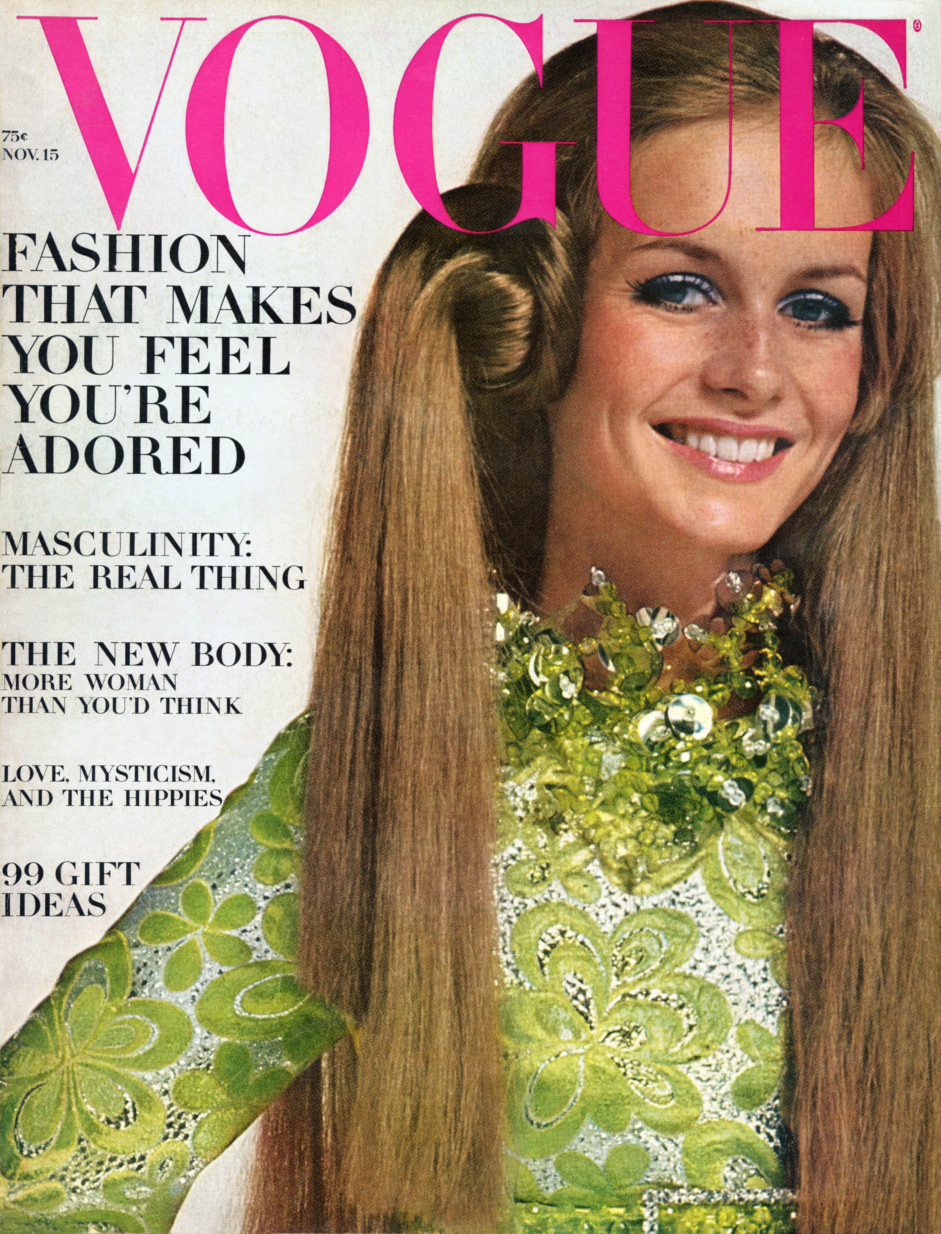 The model on the cover of Vogue in 1967. | Source: Getty Images