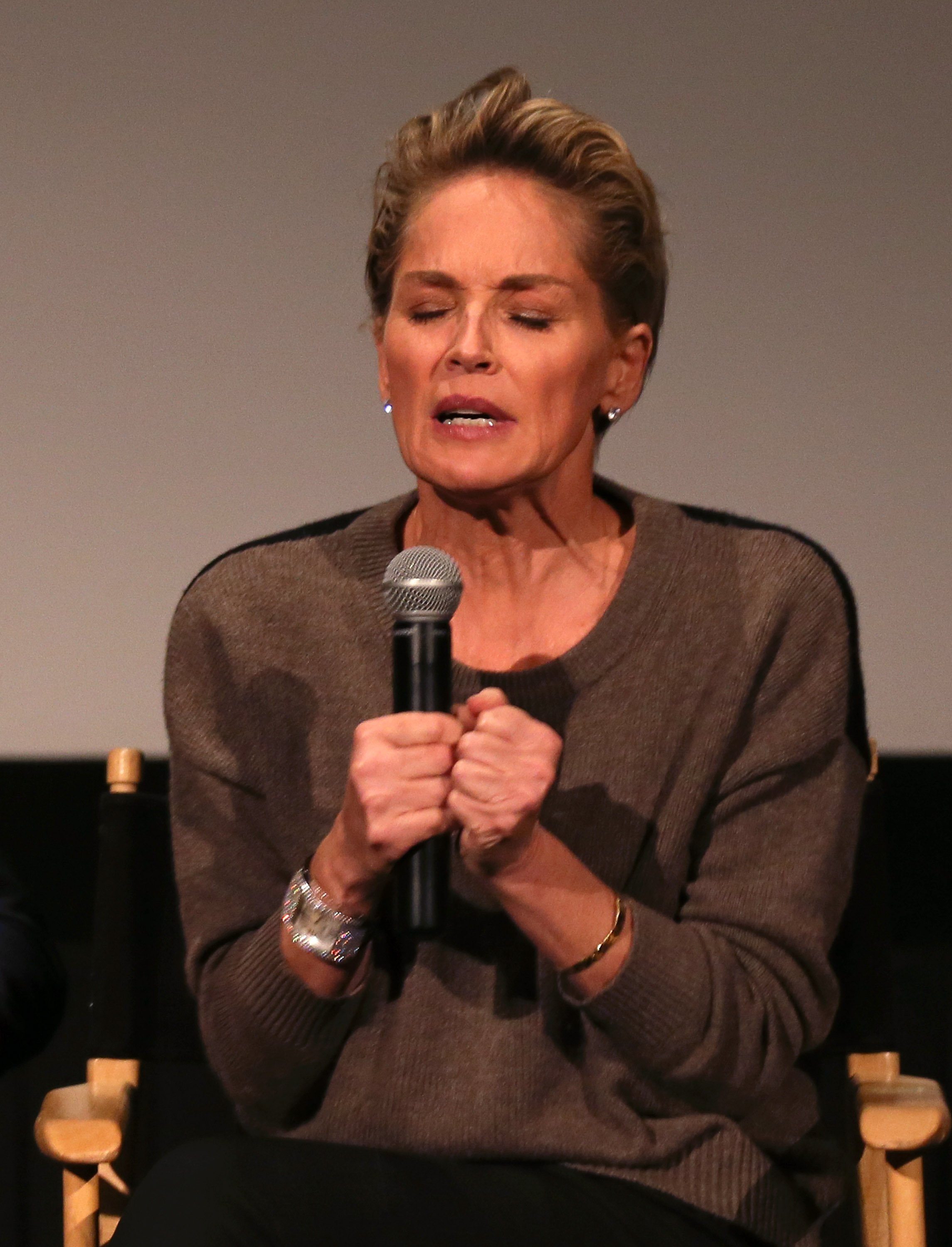 Sharon Stone attends a Q&A following the screening of "My Name Is Water" at the 2014 Hollywood Film Festival Opening Night Gala | Photo: Getty Images