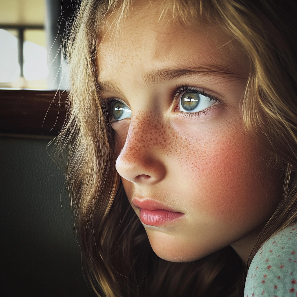 A close up of a little girl | Source: Midjourney