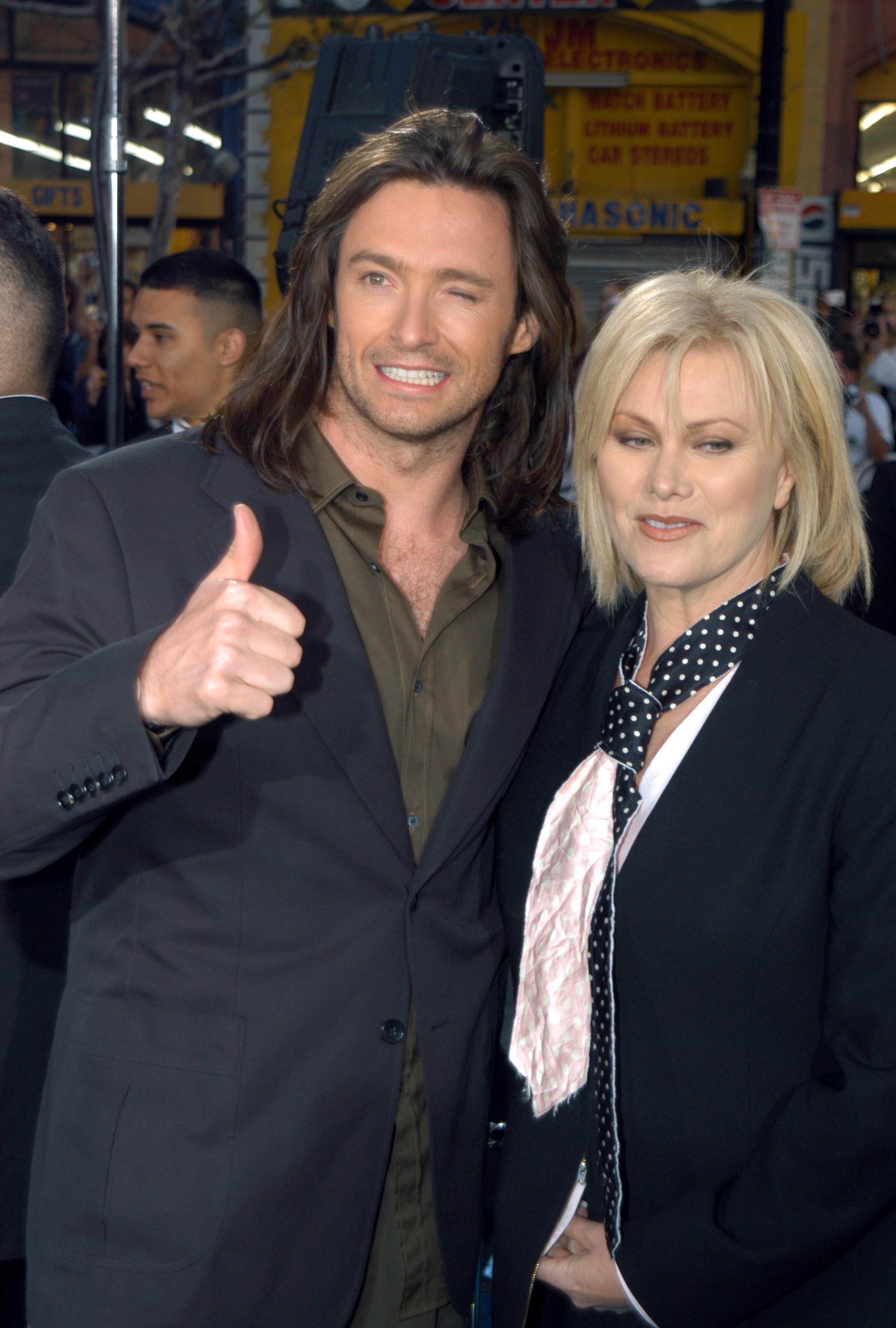 Hugh Jackman and Deborra-Lee Furness during "X2: X-Men" United Premiere Los Angeles - Blue Carpet Arrivals at Grauman's Chinese Theater in Hollywood, California. | Source: Getty Images