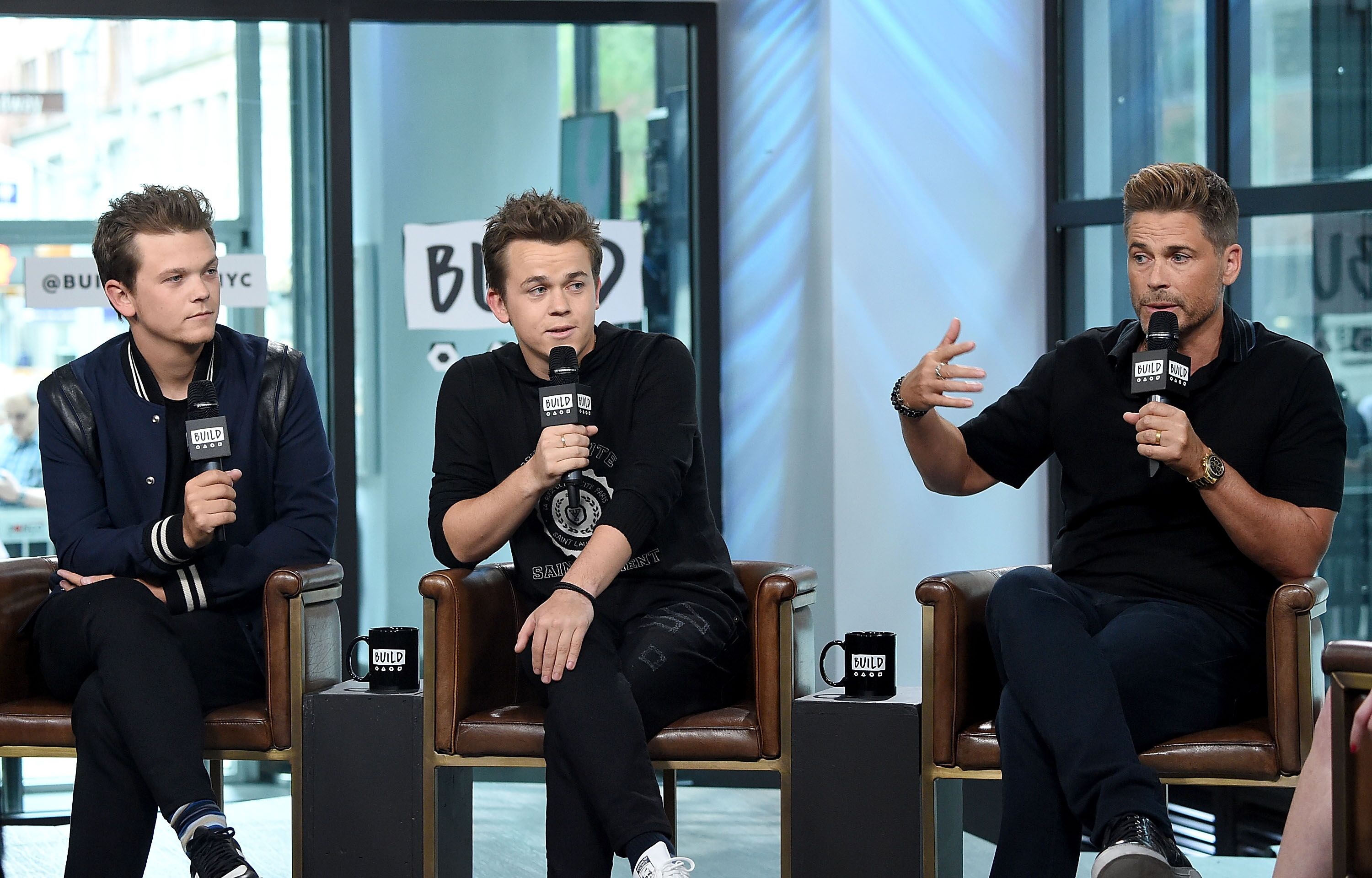 Matthew Lowe, John Owen Lowe and Rob Lowe attend Build to discuss "The Lowe Files"at Build Studio. | Source: Getty Images