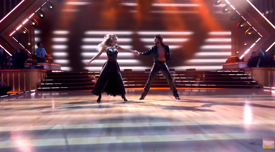 Alix Earle and Val Chmerkovskiy dancing a paso doble. | Source: YouTube/Dancing With The Stars
