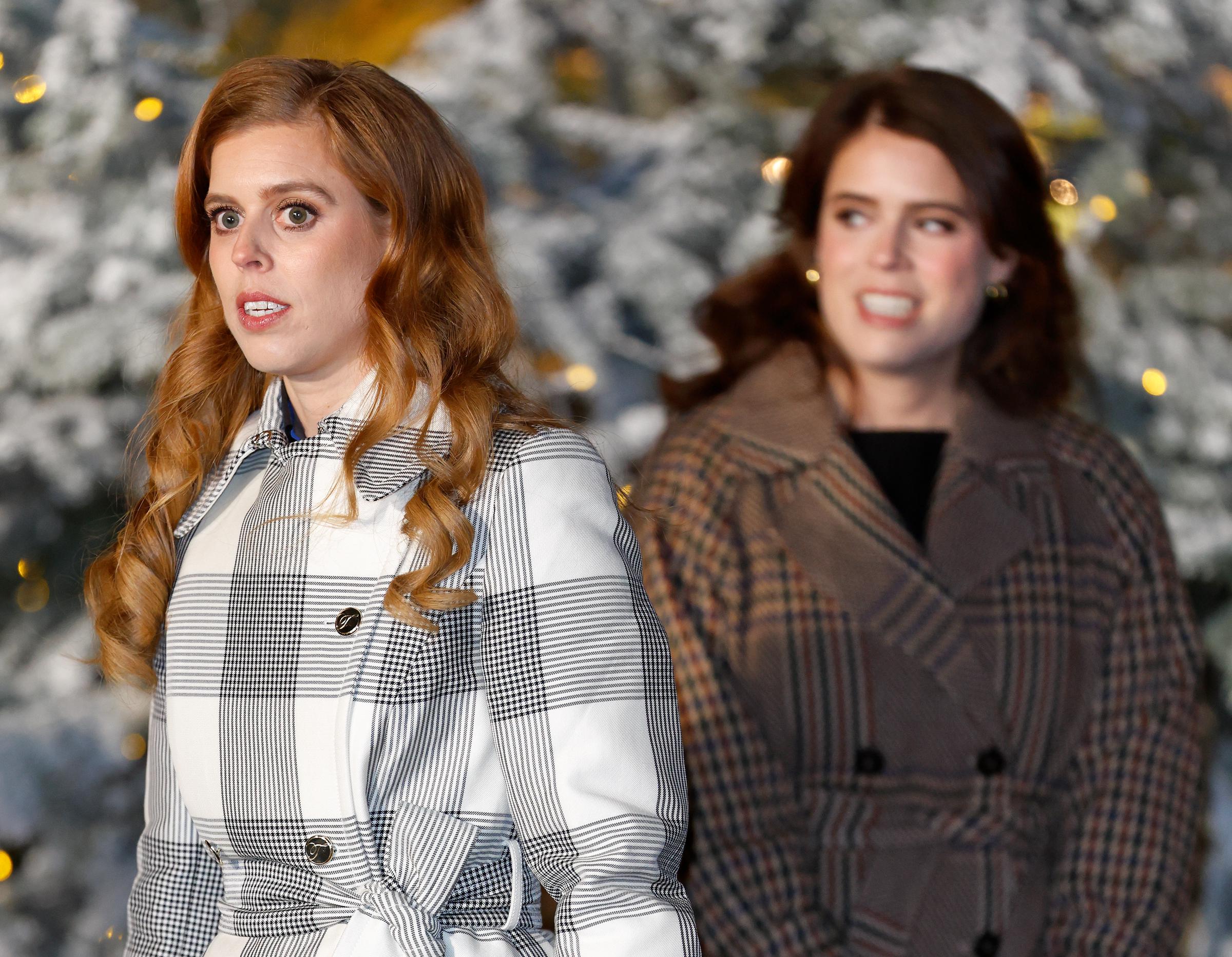 Princess Beatrice and Princess Eugenie attend the "Together at Christmas" Carol Service at Westminster Abbey on December 15, 2022 in London, England | Source: Getty Images