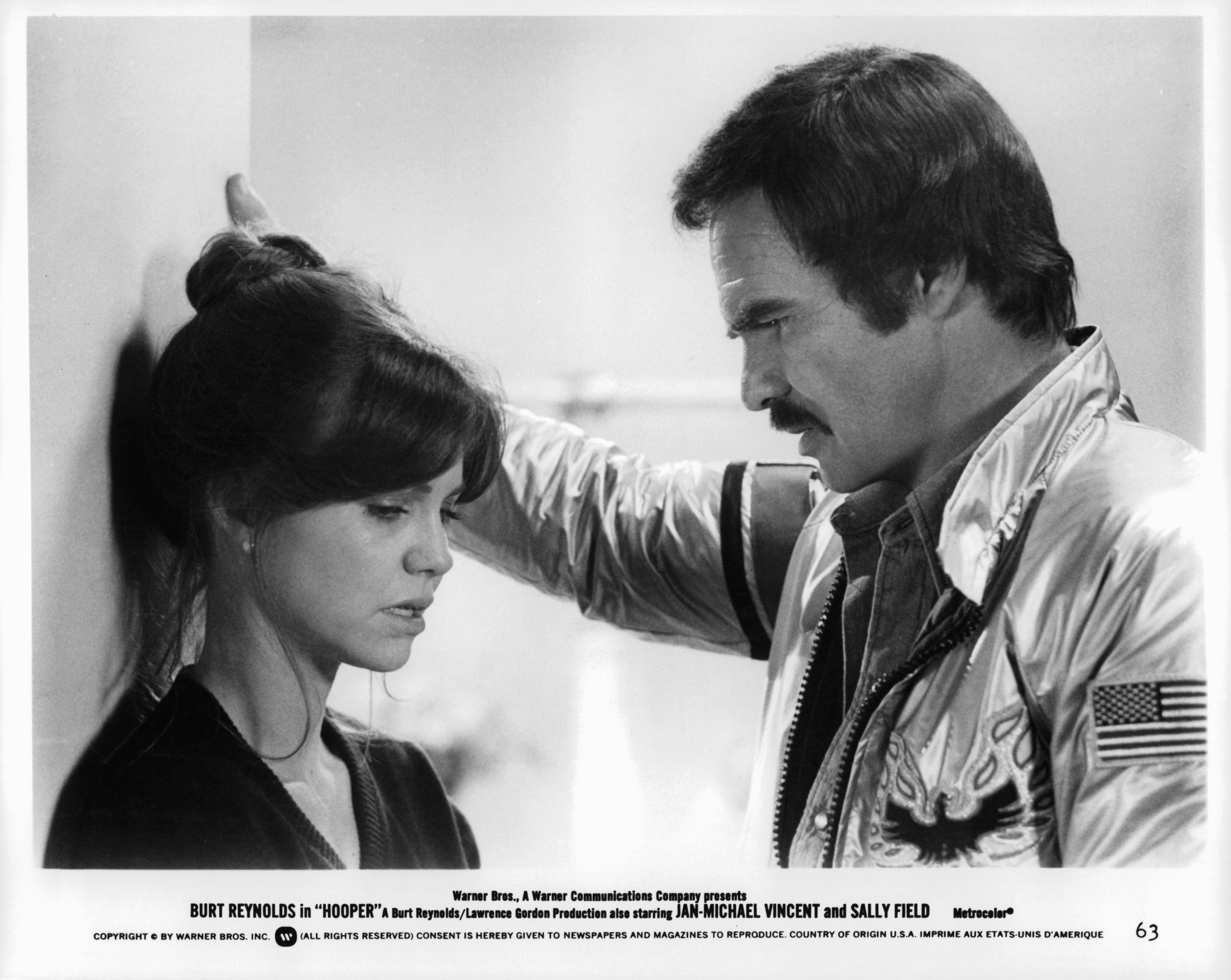 Sally Field as (Gwen Doyle) and Burt Reynolds as (Sonny Hooper) in the 1978 film, "Hooper"┃Source: Getty Images