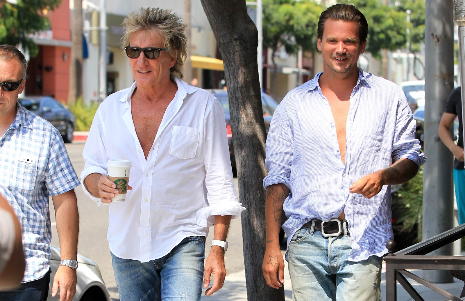 Rod and Sean Stewart spotted on August 26, 2015, in Los Angeles, California. | Source: Getty Images