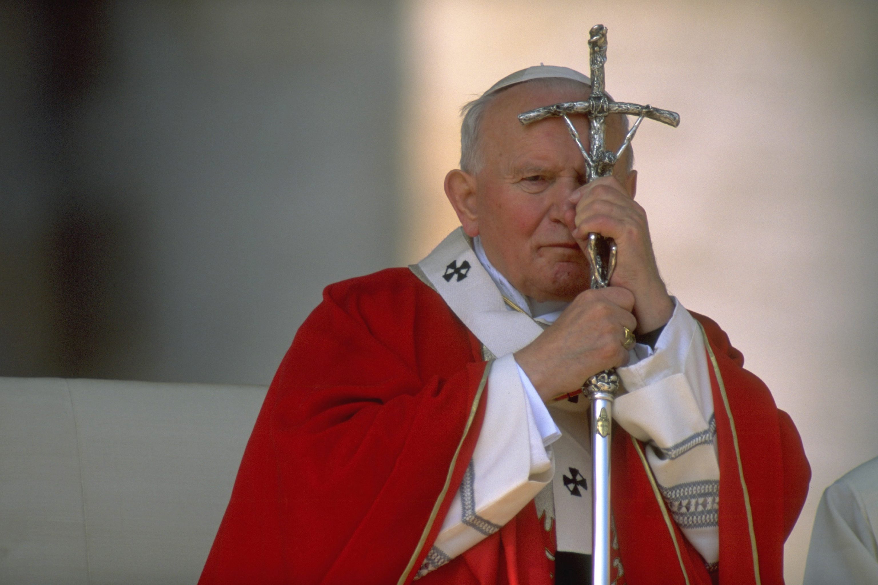 Pope John Paul II celebrating Palm Sunday Mass in St. Peter's Square as part of Easter Celebrations on March 27, 1997, in Vatican City, Vatican. | Source: Getty Images