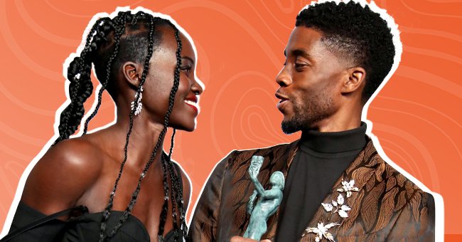 Lupita Nyong'o and Chadwick Boseman pose in the press room at the 25th annual Screen Actors Guild Awards at The Shrine Auditorium on January 27, 2019 in Los Angeles, California. | Photo: Getty Images