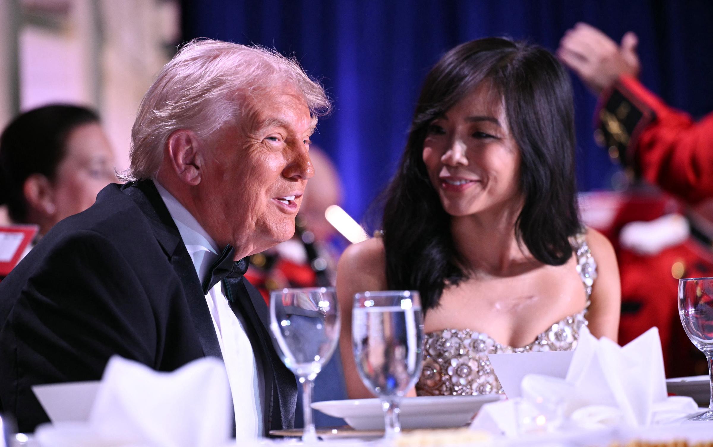 Donald Trump and Weijia Jiang speak during the White House Correspondents' Dinner at Washington Hilton on April 25, 2026, in Washington, DC | Source: Getty Images