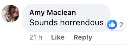 A Facebook comment left on a post dated November 20, 2023 | Source: facebook.com/TheScottishDailyRecord