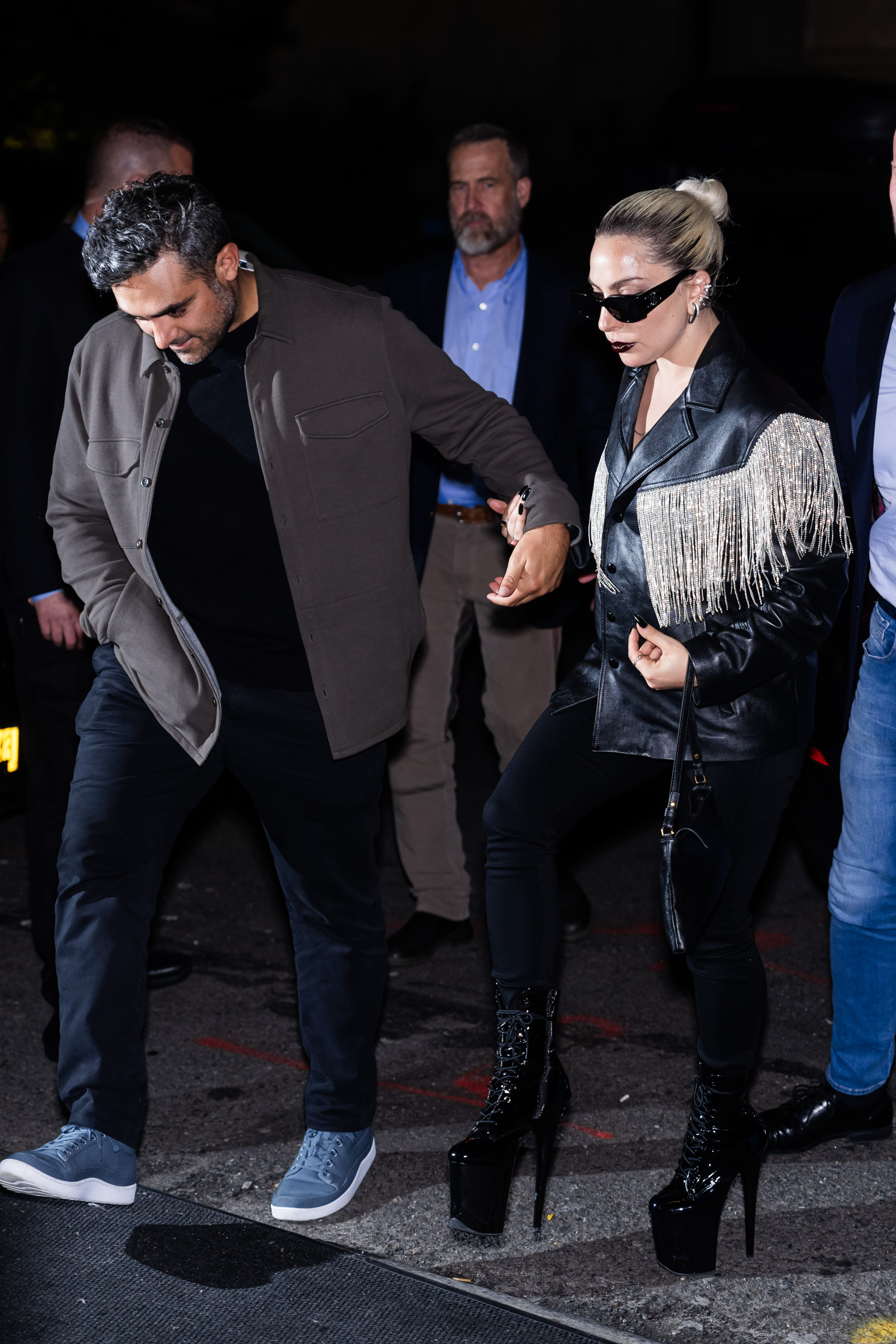 Lady Gaga and Michael Polansky are seen in Midtown in New York City, on October 22, 2023 | Source: Getty Images