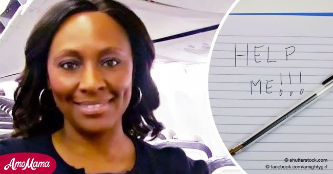 Stewardess leaves a note in the toilet and and the reply said, 'I need help'