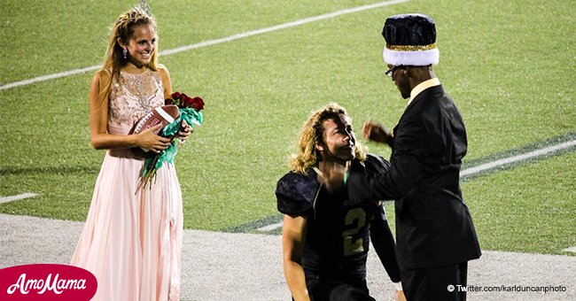 Homecoming king handed his crown to friend with cerebral palsy