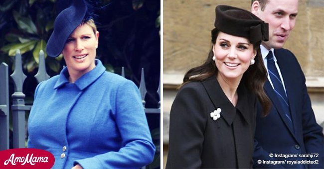 Duchess Kate and Zara Phillips show off huge baby bumps during Easter celebrations