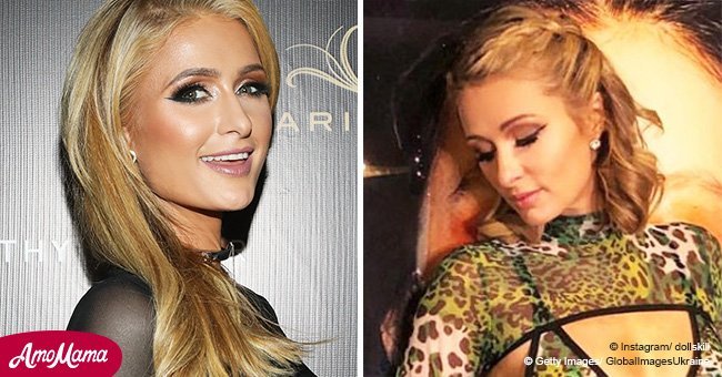 Paris Hilton proudly flashes her stunning body in a revealing leopard-print bra