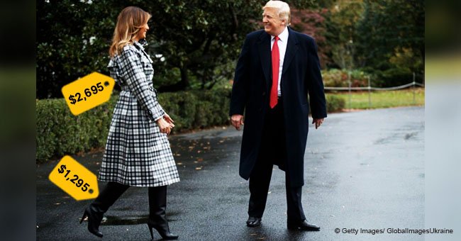 Melania Trump makes husband smile as she wows in plaid raincoat & knee-high $1,295 boots