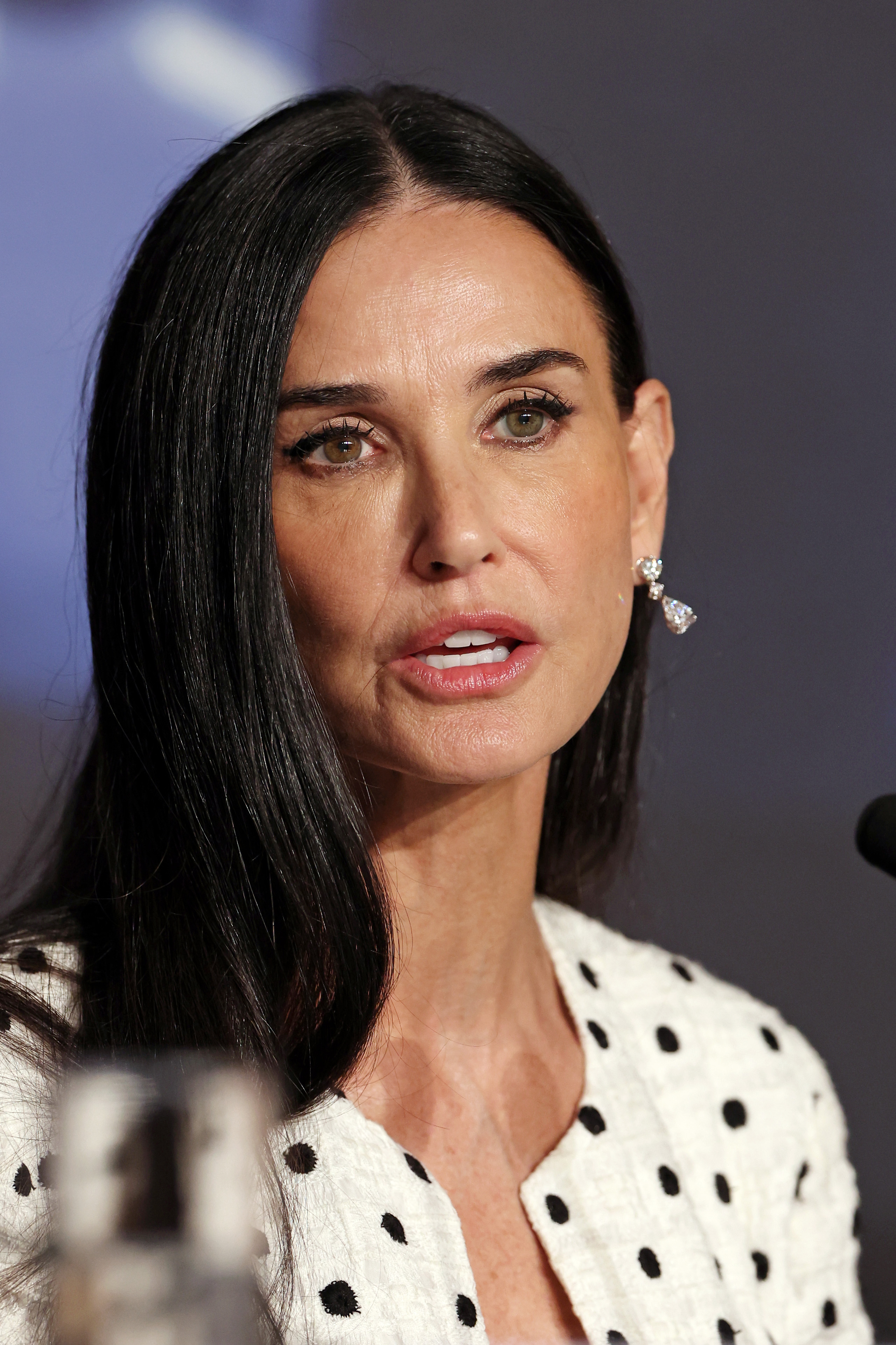 Demi Moore at'The Substance' press conference before the 77th Cannes Film Festival, held at the Palais des Festivals in Cannes, France, on May 20, 2024 | Source: Getty Images