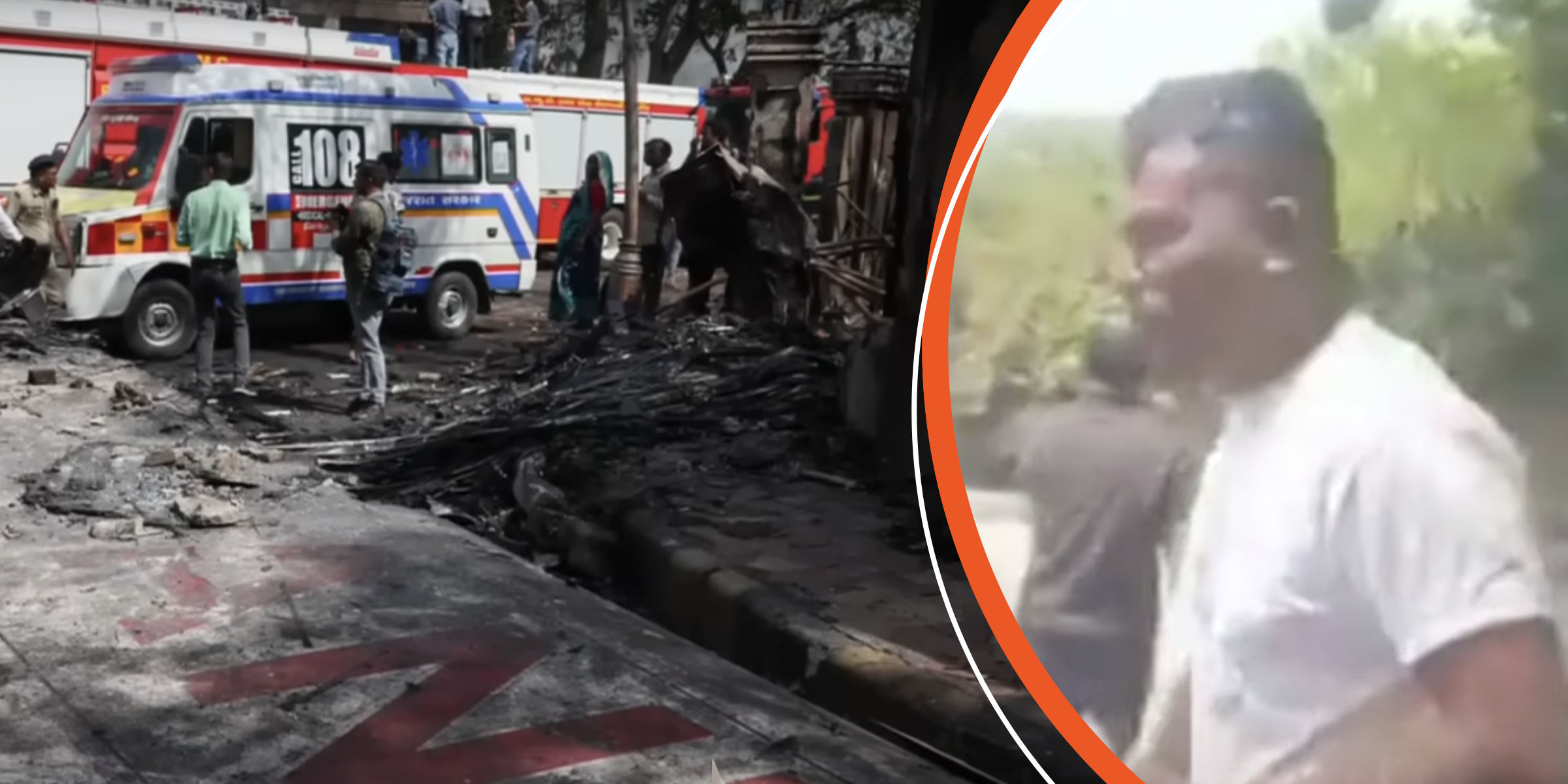 Crash site aftermath in Ahmedabad | Survivor moments after escape | Source: YouTube/ABCNews | YouTube/TheTimes