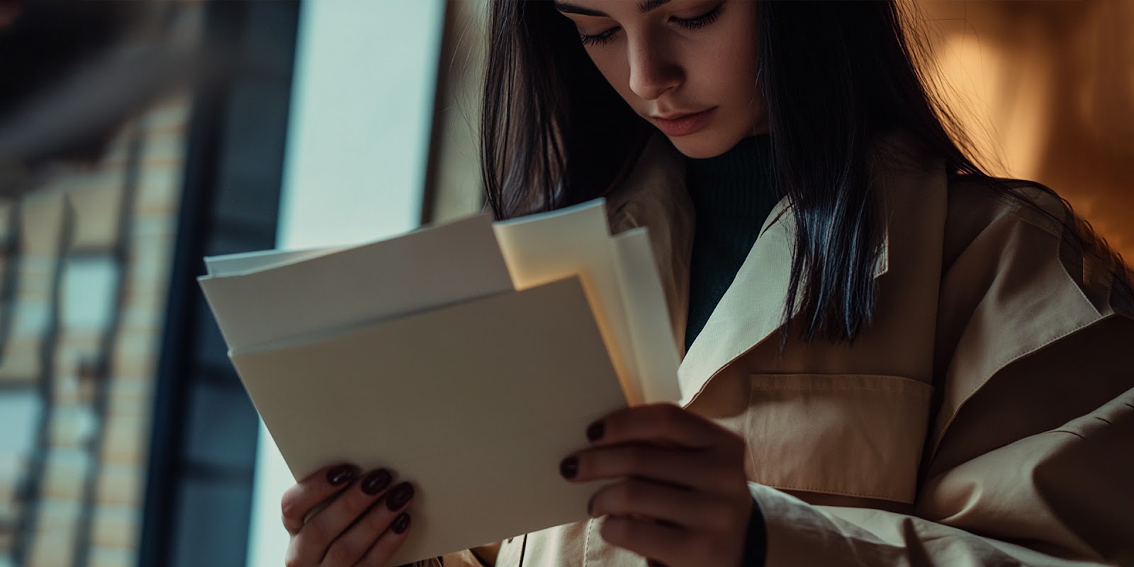 Woman reading letters | Source: Midjourney