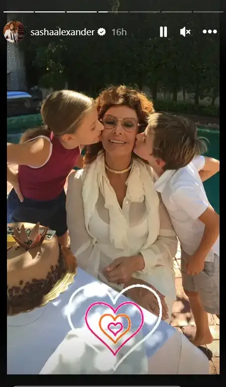 Sasha Alexander’s birthday tribute for Sophia Loren, dated September 20, 2023, Instagram Stories. | Source: Instagram/sashaalexander