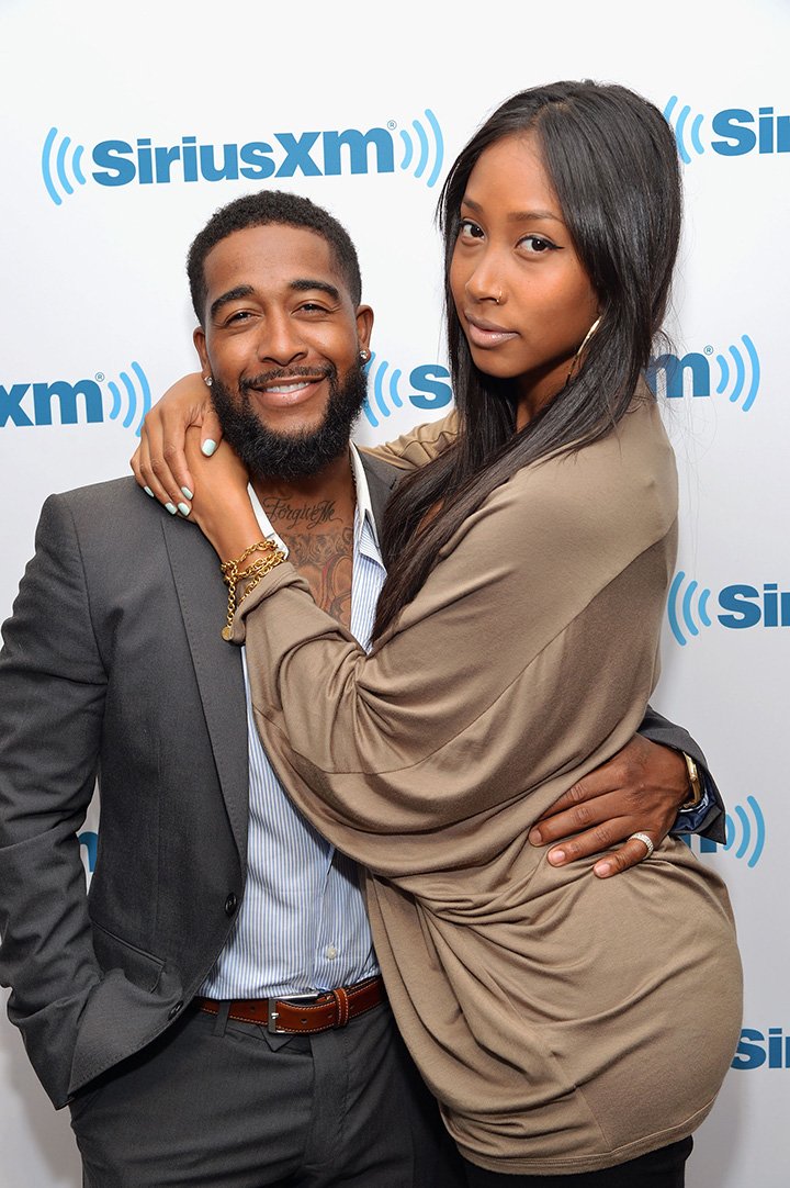 Omarion and then-girlfriend Apryl Jones visit SiriusXM Studios on May 1, 2014 in New York City. I Image: Getty Images.