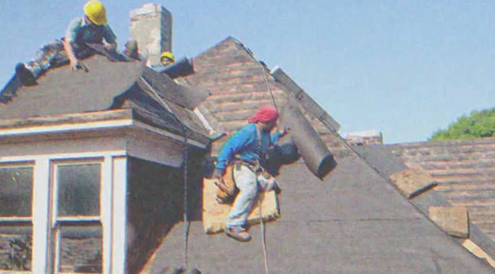 Two workers fixing the roof | Source: Shutterstock