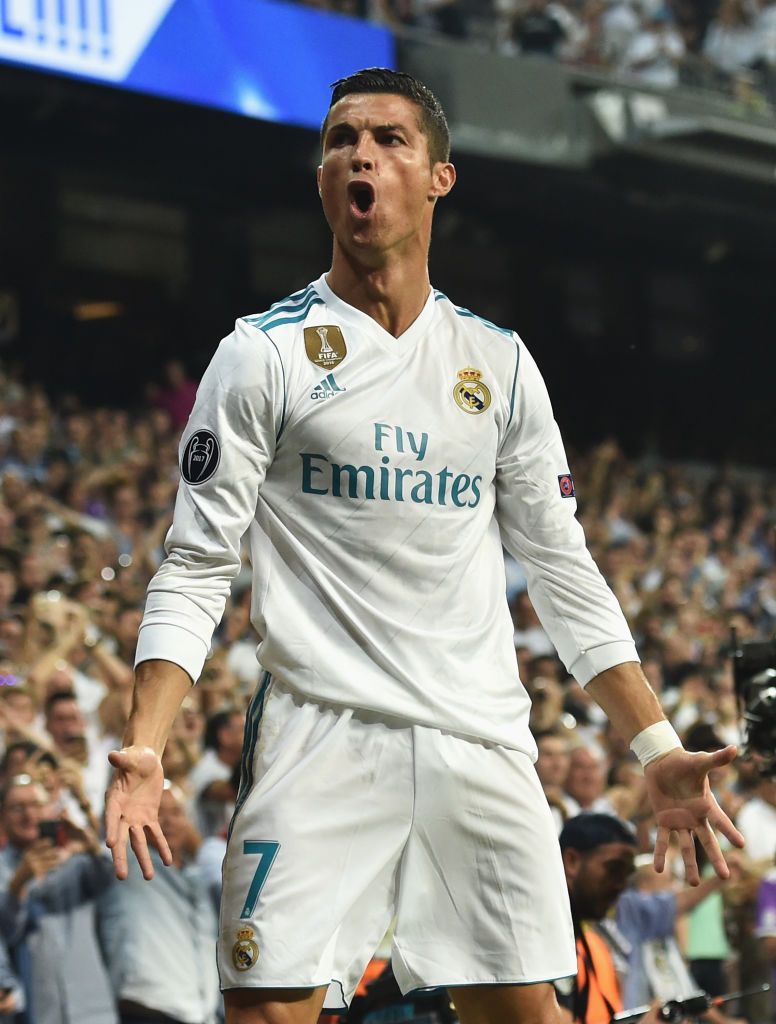 Cristiano Ronaldo celebrates scoring Real Madrid's first goal during the UEFA Champions League group H match on September 13, 2017, in Madrid, Spain | Photo: Denis Doyle/Getty Images