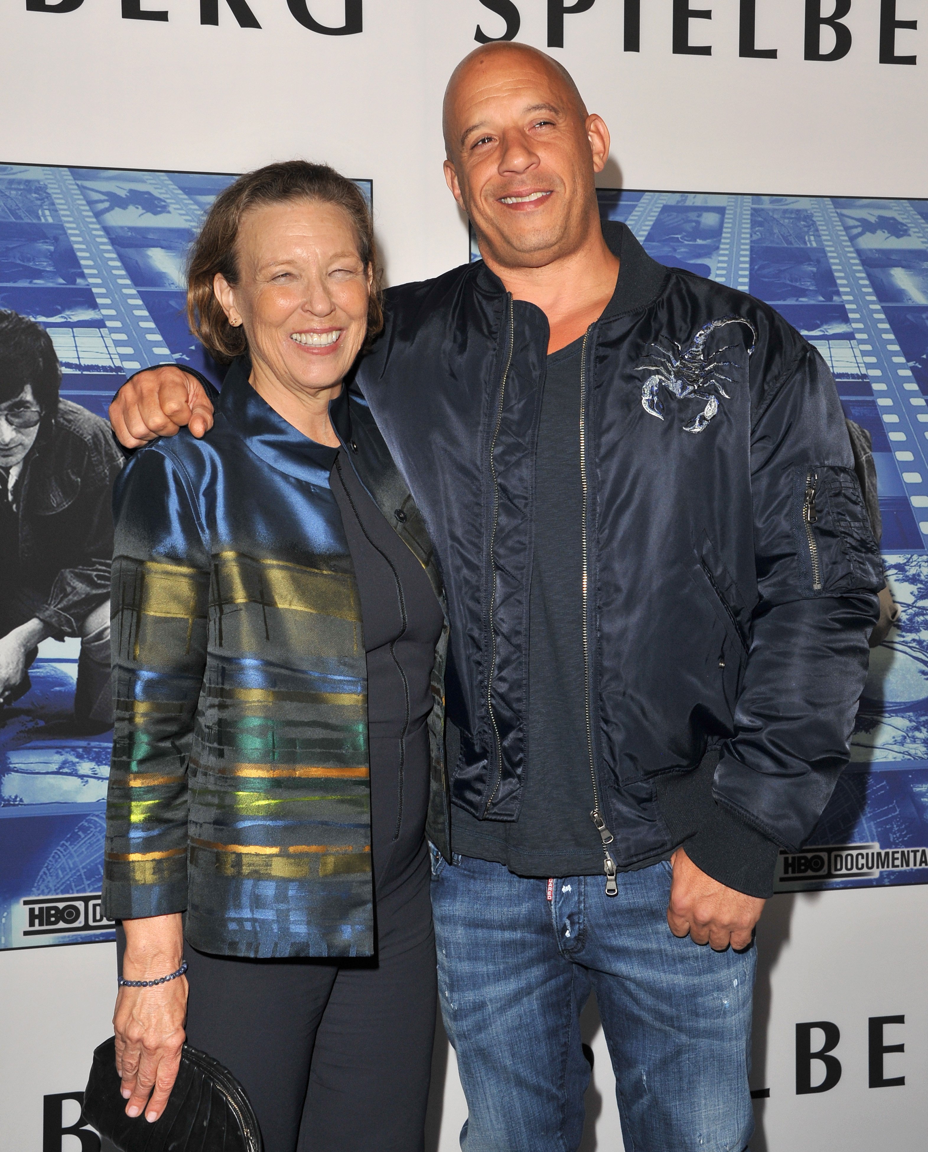 Vin Diesel and his mother, Delora Vincent, at the HBO Premiere of "Spielberg" on September 26, 2017, in Hollywood, California. | Source: Getty Images