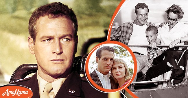American actor Paul Newman on the set of The Secret War of Harry Frigg,[left] American actor Paul Newman and wife actress Joanne Woodward [center], Paul Newman rides the Whip with his first wife Jackie and their son. [right] | Photo: Getty Images
