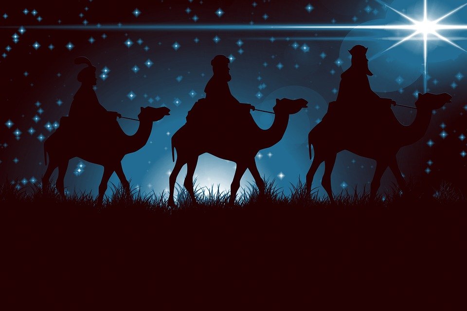 Imagen de los reyes magos en sus camellos. | Foto: Pixabay