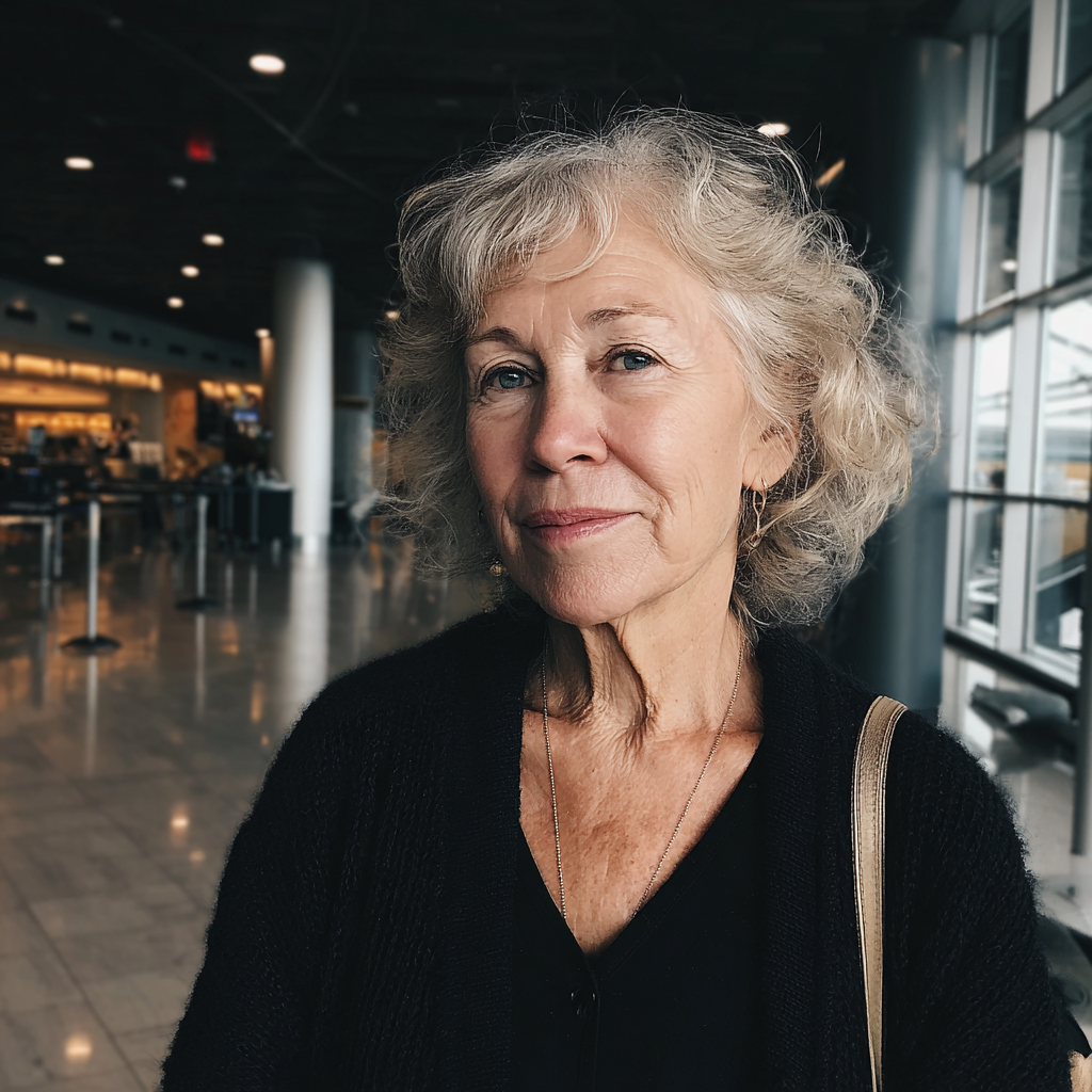 A woman standing in an airport | Source: Midjourney