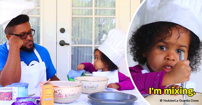 Persistent father hilariously tries to bake a cake with his daughter in viral video