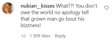 A fan's comment on Kirk Franklin's apology video. | Photo: Instagram/Kirkfranklin