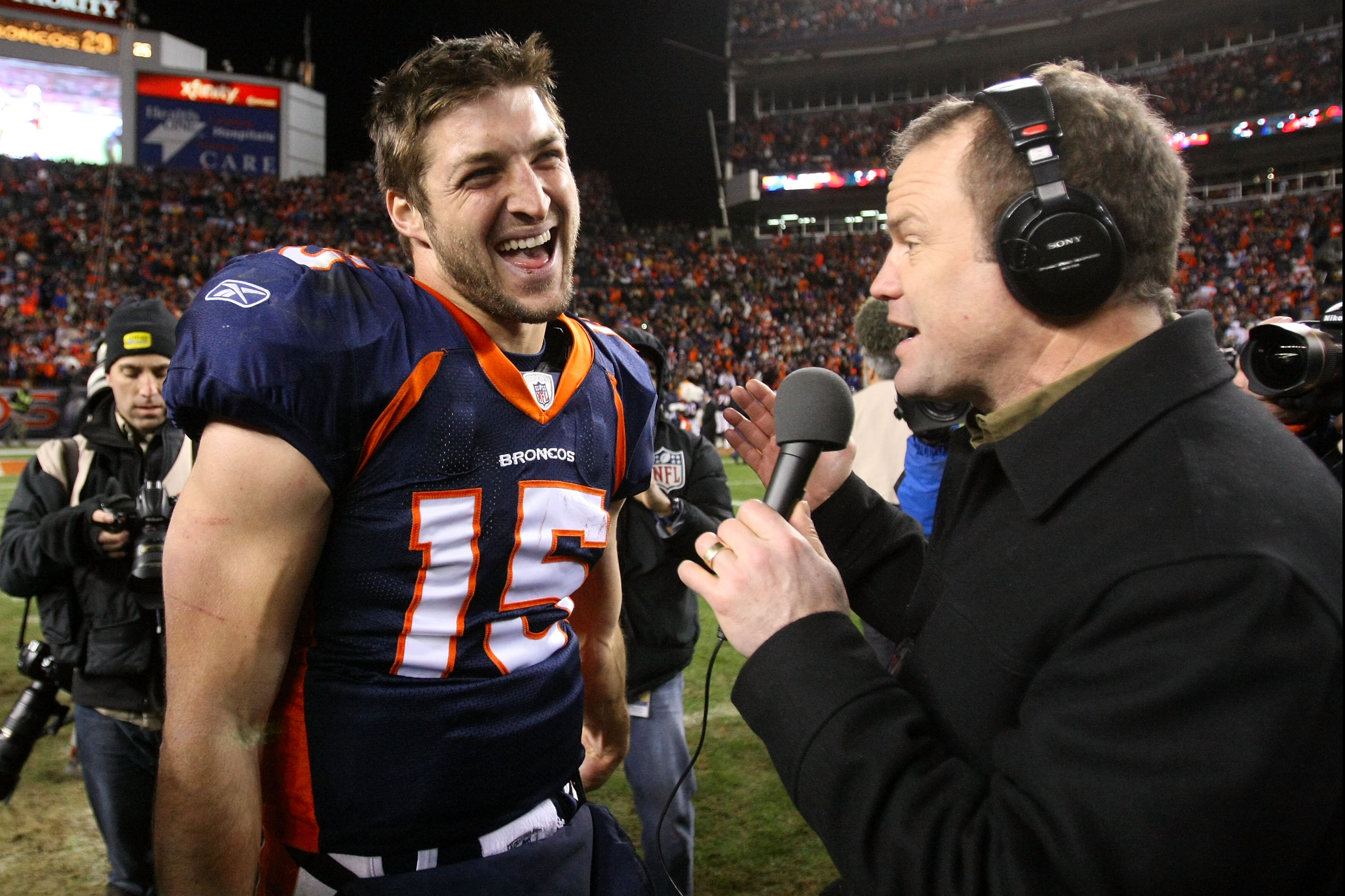 Tim Tebow on January 8, 2012 in Denver, Colorado | Source: Getty Images