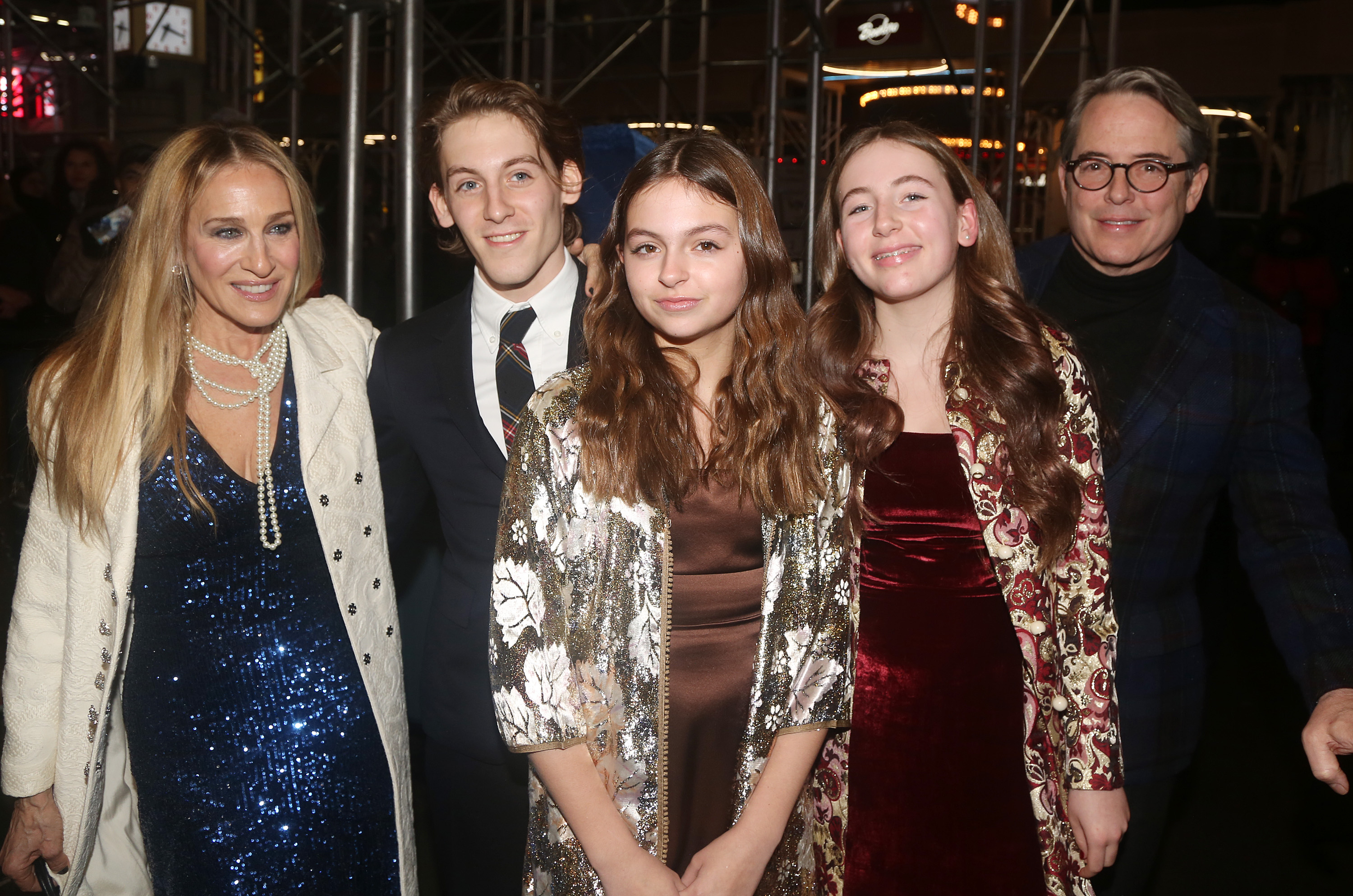 Sarah Jessica Parker, James, Tabitha, Marion and Matthew Broderick at the opening night of "Some Like It Hot!" on Broadway at The Shubert Theatre on December 11, 2022, in New York City. | Source: Getty Images