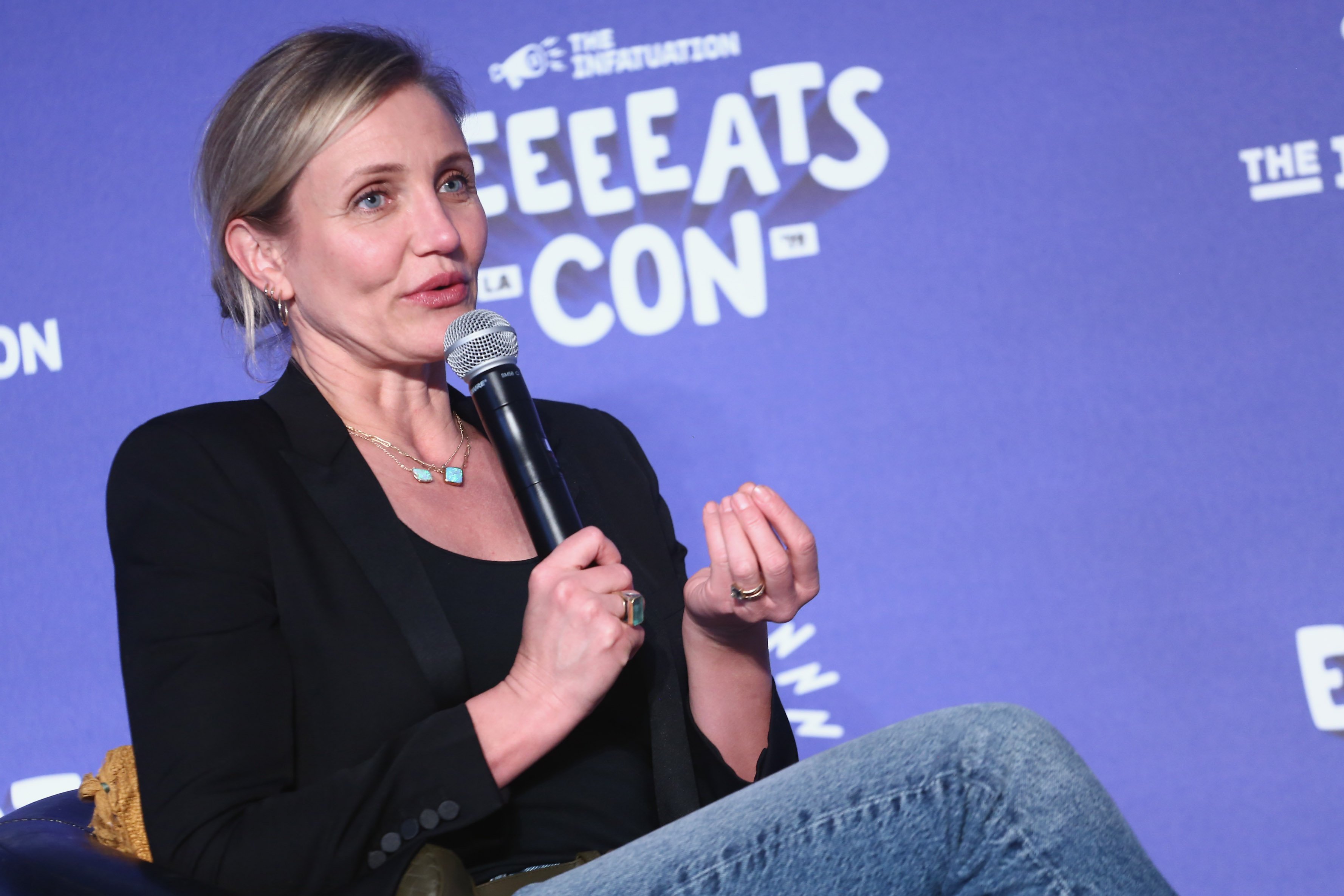 Cameron Diaz speaking at the EEEEEatscon 2019 on May 19, 2019 | Source: Getty Images