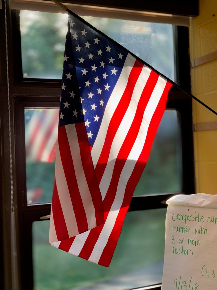 American flag in classroom | Shutterstock