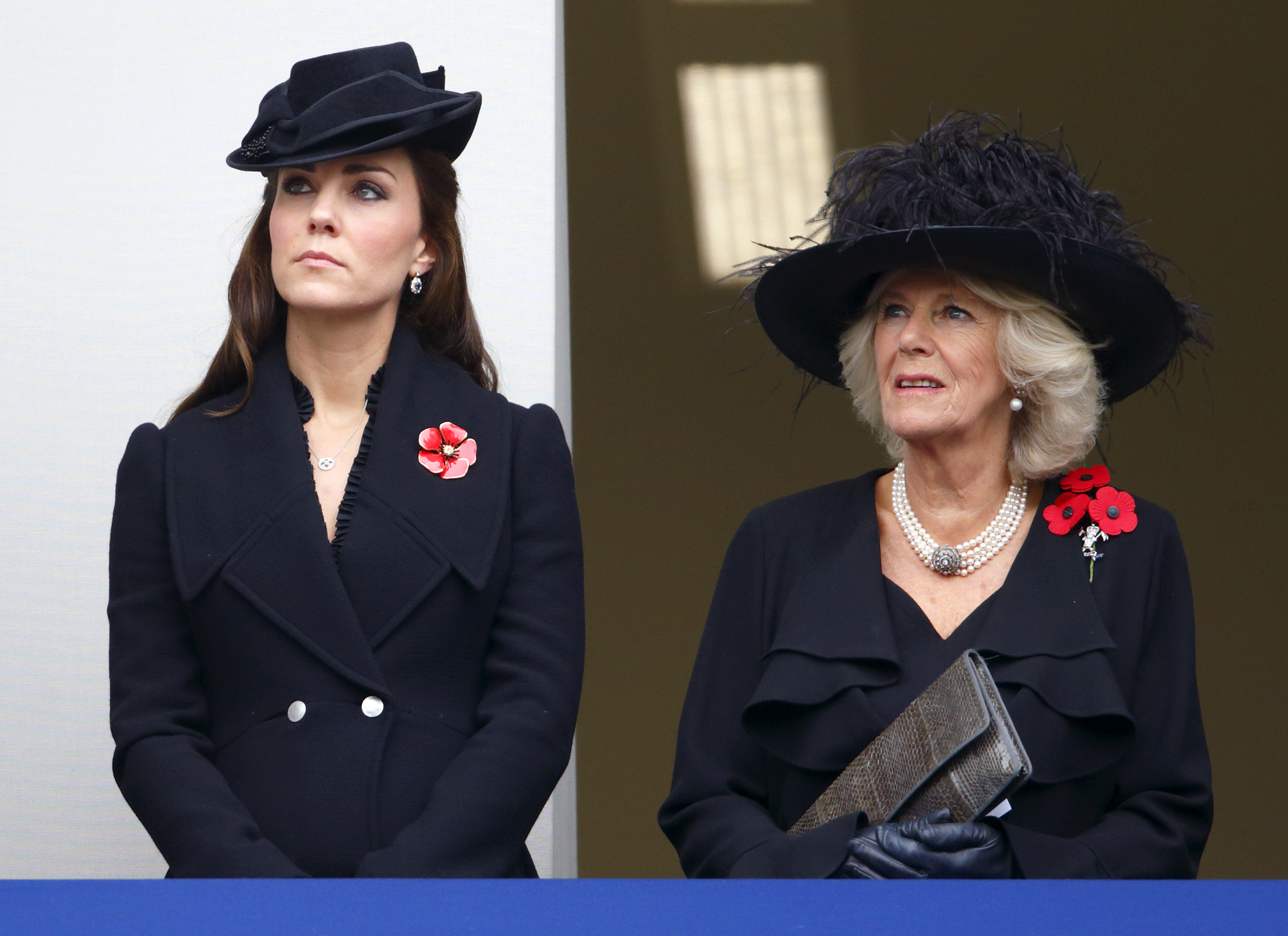 Catherine, Duchess of Cambridge, and Camilla, Duchess of Cornwall at the annual Remembrance Sunday Service on November 9, 2014, in London, England | Source: Getty Images