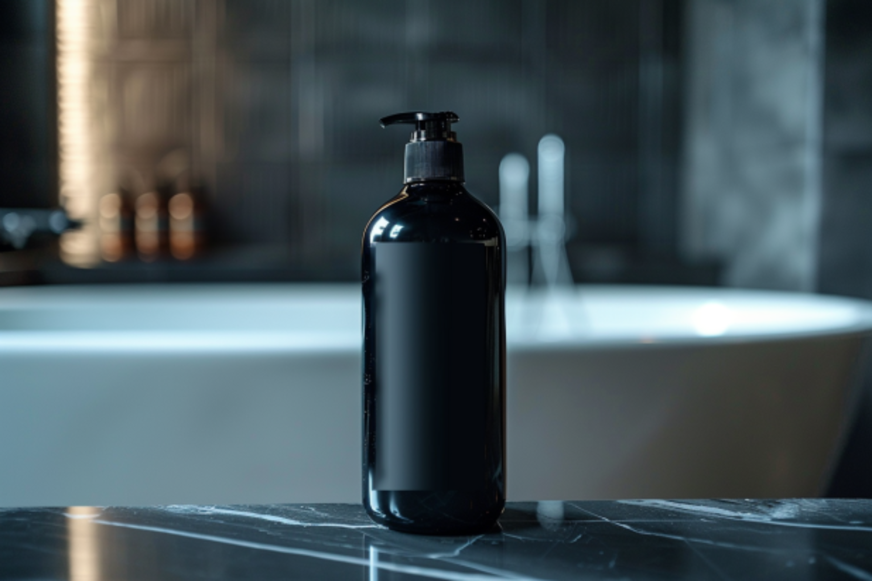 A shampoo bottle in a bathroom | Source: Midjourney