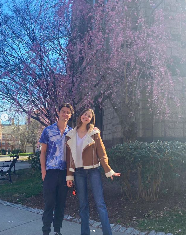 Dylan Michael Douglas and Carys Zeta Douglas posing for a picture, posted on April 16, 2022 | Source: Instagram/catherinezetajones